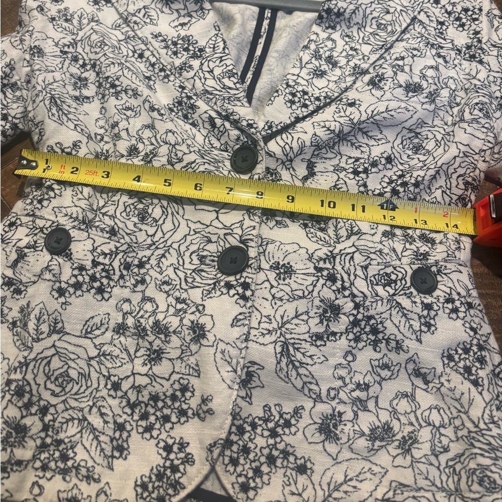 Banana Republic Sz Small Cottagecore Floral Blazer Linen/Cotton Jacket - Picture 11 of 13